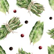 Seamless pattern with bay leaf N12