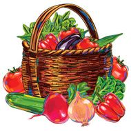 Basketful of Fresh Vegetables