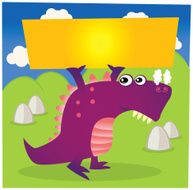 Dragon Holding Up Blank Sign