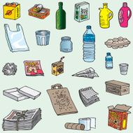 Lots of objects to recycle