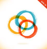 Vector set of grunge drawing circles N2