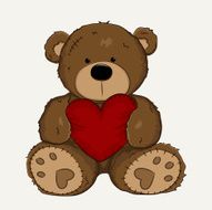 Teddy bear holding a heart N2
