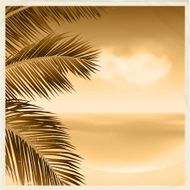 vintage sepia tropical scene