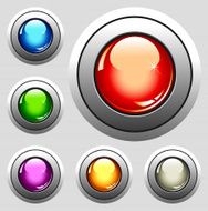Six realistic glossy buttons
