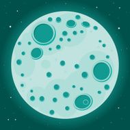Moon surrounded by stars