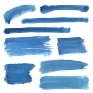 Blue Water Color Stroke Set