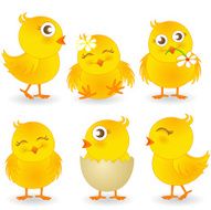 Cute Easter Chicks Vector Illustration Collection