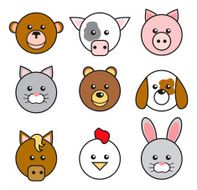 Cute Animal Face Icons
