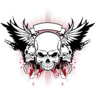 three skull wings
