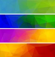 Four vector polygonal backgrounds for banner