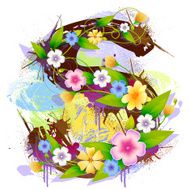 Capital Letter S created by flowers and leaves