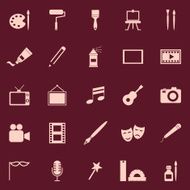 Art color icons on red background