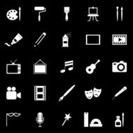 Art icons on black background
