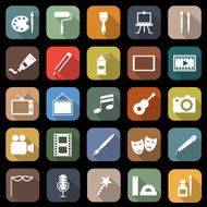Art flat icons with long shadow
