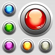 Six realistic glossy buttons N2