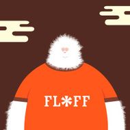 Fink fluff yeti character illustration