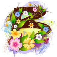 Capital Letter B created by flowers and leaves