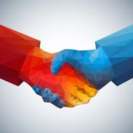 Handshake abstract art