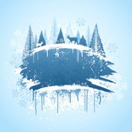 Winter forest grunge design
