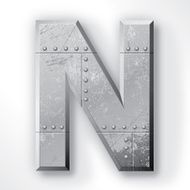 Metal Letter N