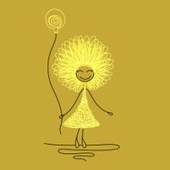 Funny girl with balloon N2