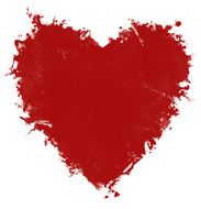 red grunge isolated heart art
