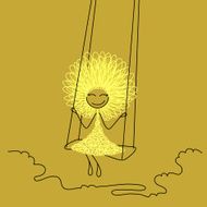 Funny girl on seesaw N2