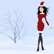 arctic scene - lady christmas