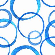 Seamless pattern with watercolor bubbles and round shapes