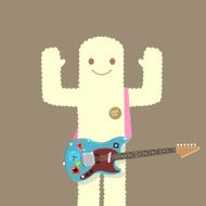Soft rock fluffy musician character