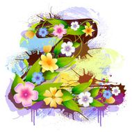 Capital Letter Z created by flowers and leaves