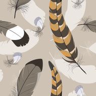 Seamless background with feathers N2