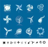 Wind Icons with blue background