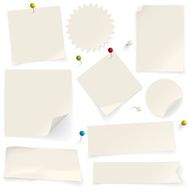 Paper notes with pins