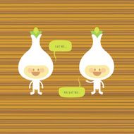 Turnip mites cartoon character duo illustration