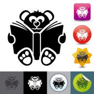 Teddy bear reading icon