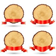 Tree Rings with Red Ribbon