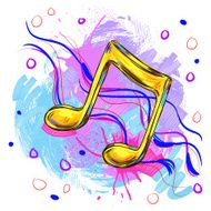 Golden Music Note