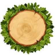 Tree Cross Section and Leaves Wreath