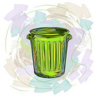 Green Trash Bin
