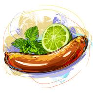 Tasty Sausage with mint and lemon