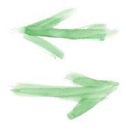 watercolour green painted arrows