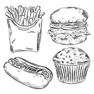 Detailed Drawings of foods