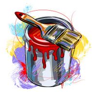 Paint bucket and brush N3