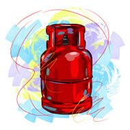 Red gas cylinder