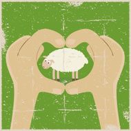 Grunge Sheep Love