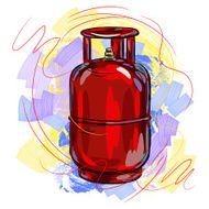 Red gas cylinder N2