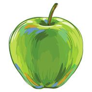 Fresh Green Apple Isolated on White