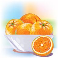 Fresh Oranges in a Bowl