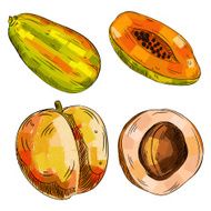 Fresh Fruits isolated on white N4